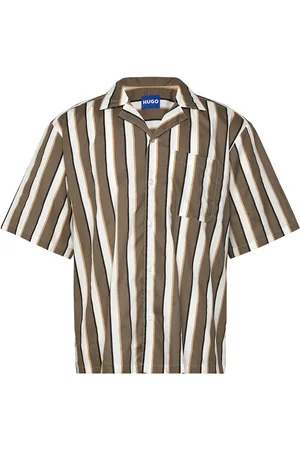 Hugo Blue Eligino Tops Shirts Short-sleeved Shirts Green