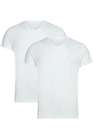 GANT V-Neck T-Shirt 2-Pack Designers T-shirts Short-sleeved White