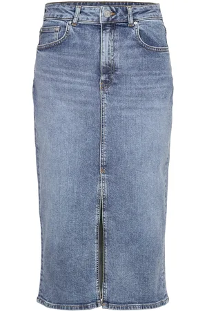 GANT Midi Denim Skirt Skirts Denim Skirts Blue