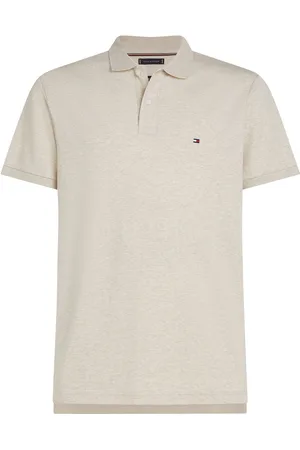 Tommy Hilfiger Liquid Cotton Reg Seasonal Polo Tops Polos Short-sleeved Cream