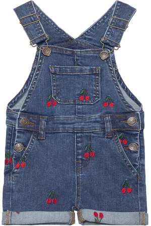 The New Tnstnayla Short Denim Dungarees Bottoms Dungarees Blue