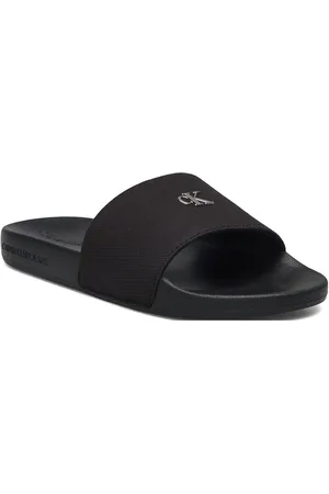 Calvin Klein Slide Monogram Hardware Shoes Summer Shoes Sandals Pool Sliders Black
