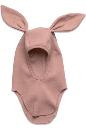 Huttelihut Balaclava Ears Wool Rib Accessories Headwear Balaclava Pink