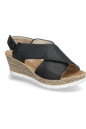 Rieker 61975-00 Sandal Med Hæl Espadrilles Black