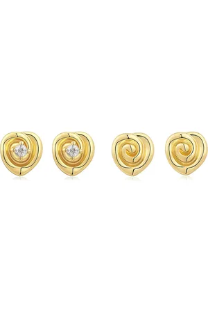 Luv AJ The Coquille Studs Set- Gold Accessories Jewellery Earrings Studs Gold