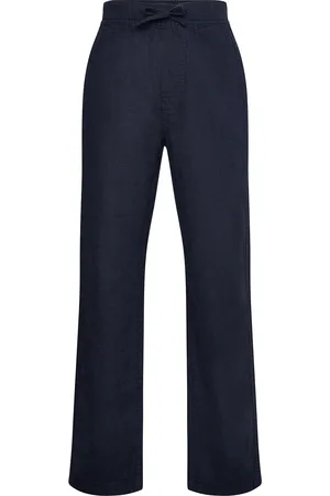 Lindex Trousers Staffan Linen Blend Bottoms Trousers Navy