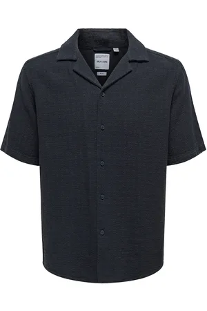 Only & Sons Onslatham Reg Resort Lin Struc 0257 Noos Tops Shirts Short-sleeved Shirts Navy