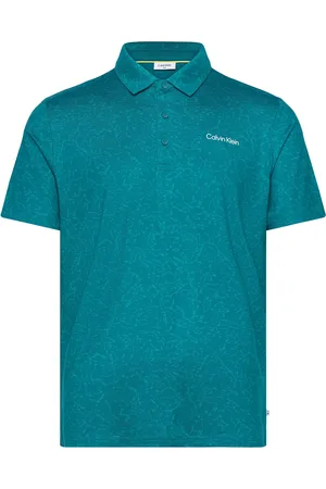Calvin Klein Abstract Watercolour Printed Polo Sport Sport Clothing Sport Tops Sport Polos Sport Short-sleeved Polos Blue