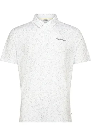 Calvin Klein Abstract Watercolour Printed Polo Sport Sport Clothing Sport Tops Sport Polos Sport Short-sleeved Polos White
