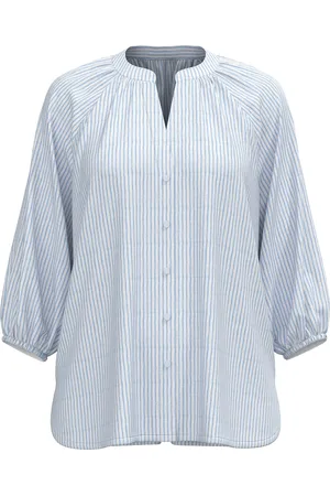 SELECTED Slfalberta 3/4 Stripe Shirt Noos Tops Shirts Long-sleeved Blue