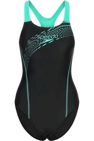 Speedo Womens Medley Logo 1 Piece Sport Swimsuits Black