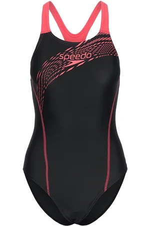 Speedo Womens Medley Logo 1 Piece Sport Swimsuits Black