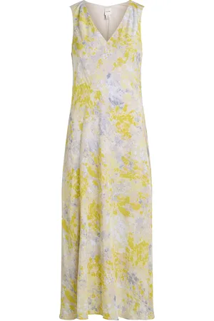 Calvin Klein Print Abstract Ecovero Vn Dress Maxikjole Festkjole Yellow