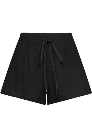 Monki Linen Shorts Bottoms Shorts Casual Shorts Black