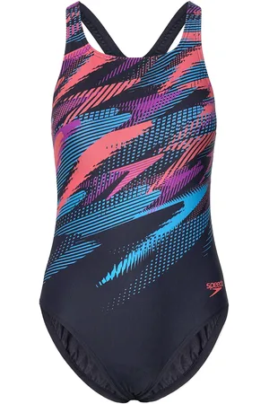 Speedo Womens Digital Printed Medalist Sport Swimsuits Black