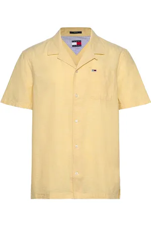 Tommy Hilfiger Tjm Linen Blend Camp Ss Ext Tops Shirts Linen Shirts Yellow