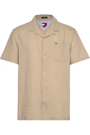 Tommy Hilfiger Tjm Linen Blend Camp Ss Ext Tops Shirts Linen Shirts Beige