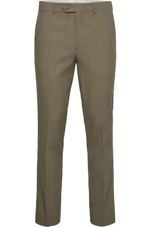 GANT Slim Cot/Linen Suit Pants Designers Trousers Linen Trousers Green