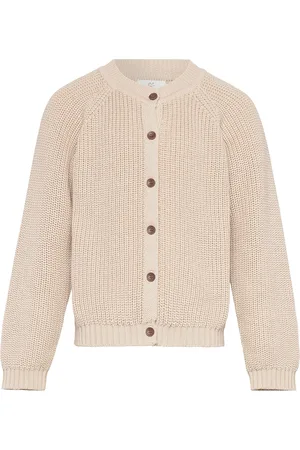 Copenhagen Colors Knitted Classic Rib Cardigan Tops Knitwear Cardigans Beige