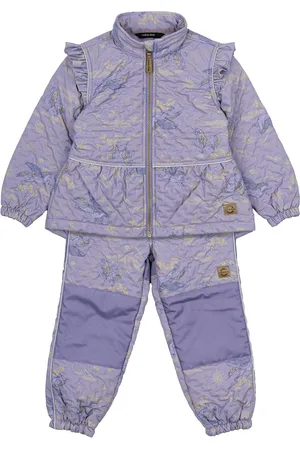 Mikk-Line Thermal+ Frill Set Aop Outerwear Thermo Outerwear Thermo Sets Purple