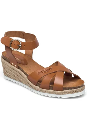 Sweeks Selma Sandal Med Hæl Espadrilles Brown