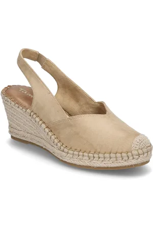 Tamaris Women Sling Sandal Med Hæl Espadrilles Cream