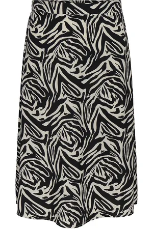 ONLY Cargraphie Long Skirt Aop Skirts Knee-length & Midi Skirts Black
