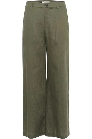 Part Two Ninnespw Pa Bottoms Trousers Wide Leg Green