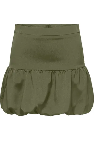 ONLY Onlnova Life Vis Baloon Skirt Solid Skirts Short Skirts Khaki Green