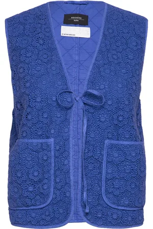 Max Mara Lory Designers Quilted Vests Blue