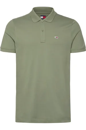 Tommy Hilfiger Tjm Slim Placket Polo Ext Tops Polos Short-sleeved Green