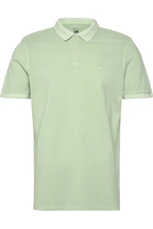 Lee Garment Dye Polo Tops Polos Short-sleeved Green