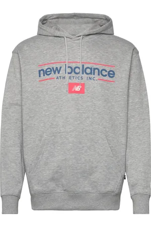 New Balance Relaxed Linear Athletics Hoodie Sport Sport Clothing Sport Sweat-shirts & Hoodies Grey