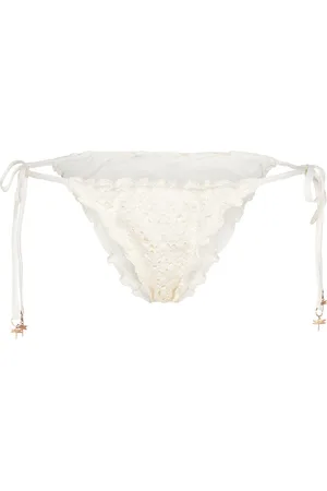 Seafolly Daydreamer Brazillian Tie Side Swimwear Bikinis Bikini Bottoms Bikini Briefs White