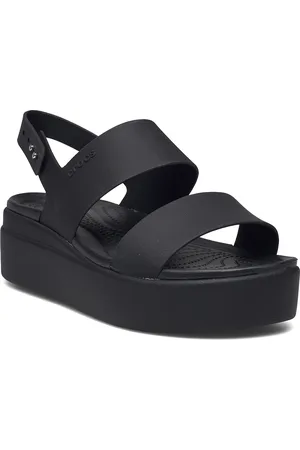 Crocs Brooklyn Low Wedge Shoes Summer Shoes Platform Sandals Black