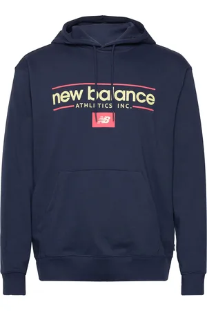 New Balance Relaxed Linear Athletics Hoodie Sport Sport Clothing Sport Sweat-shirts & Hoodies Navy