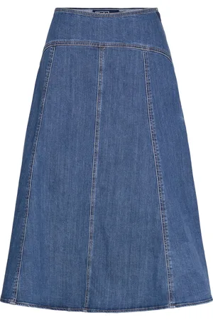 Ralph Lauren Paneled Denim A-Line Skirt Skirts Denim Skirts Blue