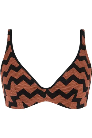 Chantelle Totem Swimwear Plunge Bra Bikinitopp Brown