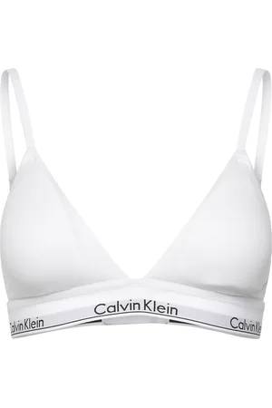 Calvin Klein Lightly Lined Triangle Lingerie Bras & Tops Soft Bras Bralette White
