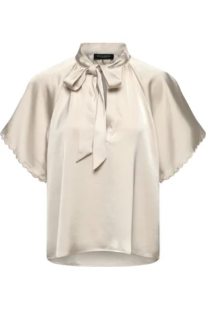 Bruuns Bazaar Beckiabbwendi Blouse Tops Blouses Short-sleeved Beige