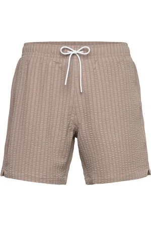 Abercrombie & Fitch Anf Mens Swim Badeshorts Beige