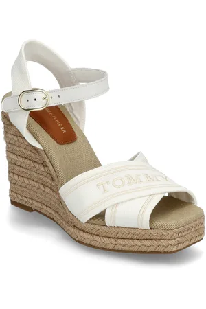 Tommy Hilfiger Espad High Wedge Sandal Med Hæl Espadrilles White