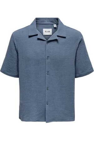 Only & Sons Onskyle 0158 Ss Shirt Tops Shirts Short-sleeved Blue