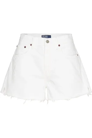 Ralph Lauren Raw-Hem Denim Short Bottoms Shorts Denim Shorts White