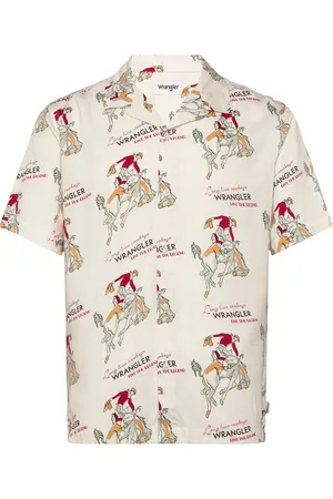 Wrangler Ss Resort Shirt Tops Shirts Short-sleeved Shirts Cream