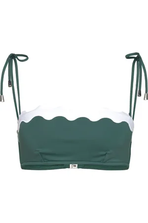 Seafolly Gia Ric Rac Bustier Bandeau Swimwear Bikinis Bikini Tops Bandeau Bikinitops Green
