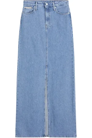 Calvin Klein A-Line Maxi Denim Skirt Skirts Maxi Skirts Blue