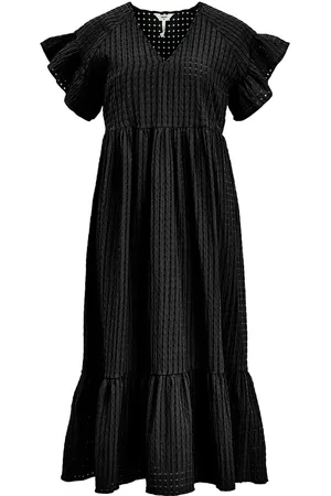 Object Objvita S/S Long Dress Rep Knelang Kjole Black