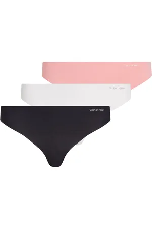 Calvin Klein Thong 3Pk Stringtruse Undertøy Black