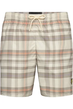 Lyle & Scott Tartan Resort Swimshort Badeshorts Beige